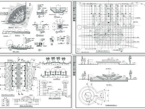  叠水池CAD节点大样 