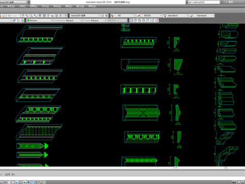  欧式线脚cad图库 