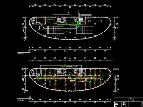  网信网络中心电讯设施cad施工图 