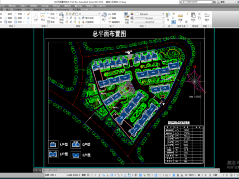  小区规划景观cad平面图 