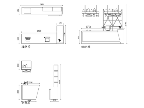  餐厅收银台cad大样图 