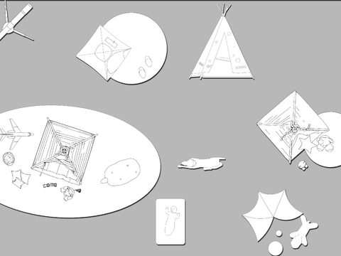  亲子儿童乐园游乐帐篷玩具cad大样图 