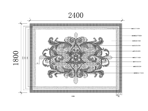  常用地面拼花CAD施工图 