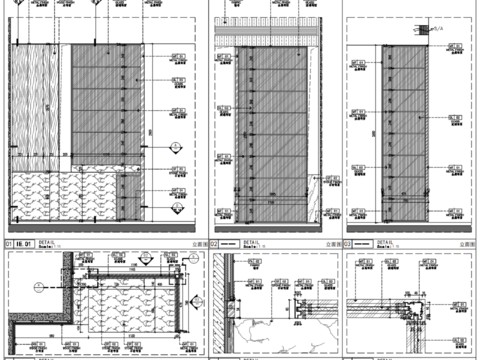  玻璃屏风 金属转角屏风cad大样图 