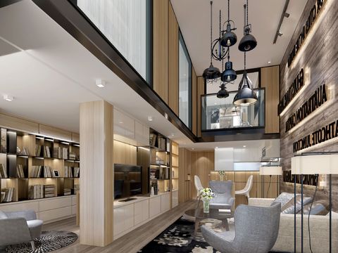  万科5系LOFT样板间室内施工图 