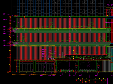  店面店招门头广告位设cad施工图 