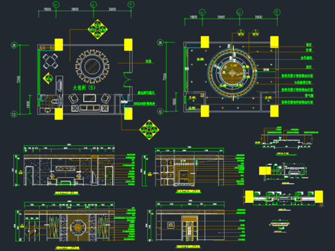  餐厅包间cad施工图 
