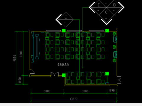  桑拿休息厅平面 