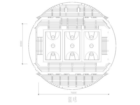  体育馆cad平面图 