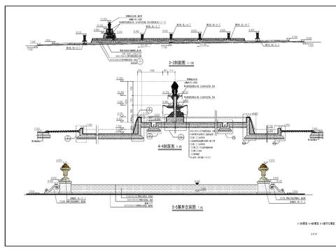  10组欧式流水水景、水钵水景cad大样图 