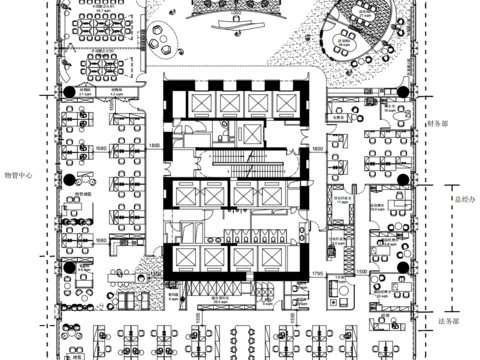  科技公司辦公室cad施工圖 