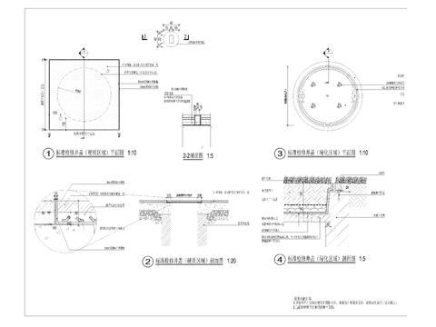  检修井盖详图 平面剖面图 节点大样图 