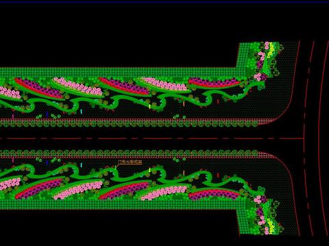  街道绿化cad施工图 