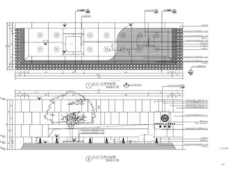  主入口水景cad大样图 