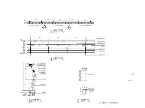  现代铁艺栏杆cad大样图 