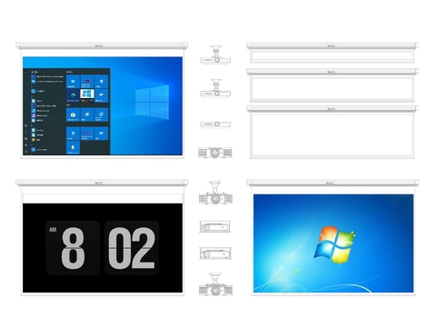  投影仪 投影幕布CAD施工图 