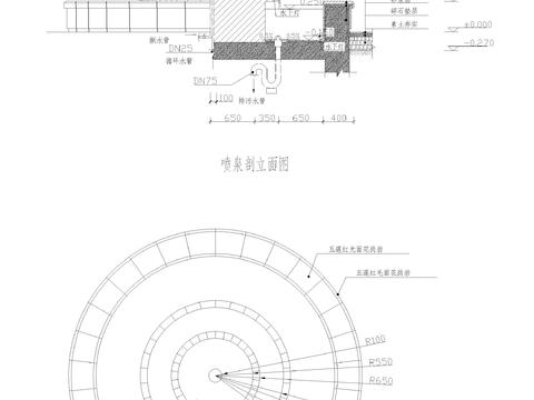  喷泉方案cad大样图 