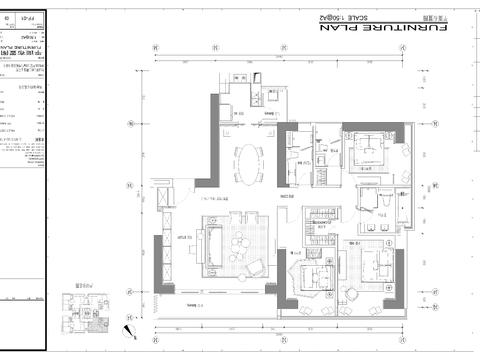  户型样板房CAD施工图 