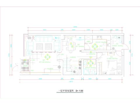  現(xiàn)代復(fù)式別墅cad施工圖 