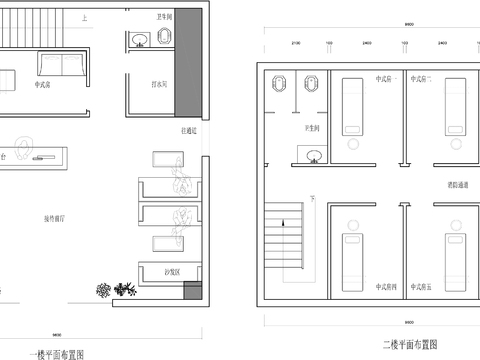  美容院CAD施工圖 