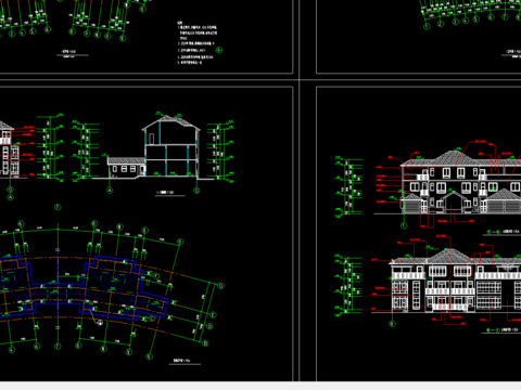  并联别墅建施图纸 