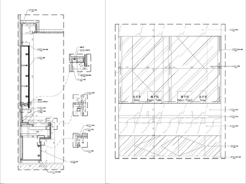  公区卫生间浴室柜节点大样详图 