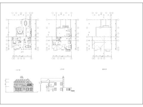  农村自建房 独栋别墅cad平面图 
