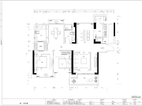  轻奢家装设计cad施工图 