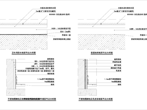  金属踢脚线cad节点大样图 
