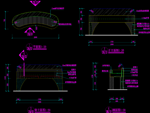  日式烧烤炉cad大样图 