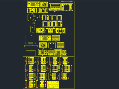  墙板背景墙模块cad图库 
