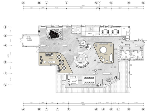  售楼部接待大厅cad平面图 