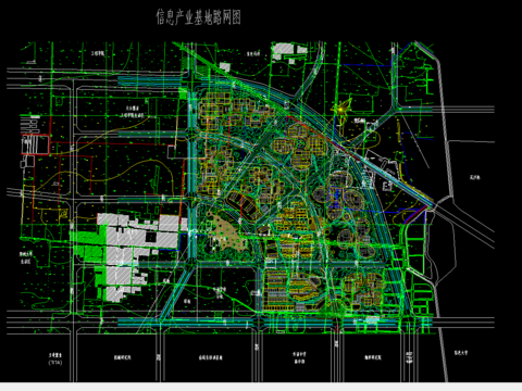  基地路网cad图纸 