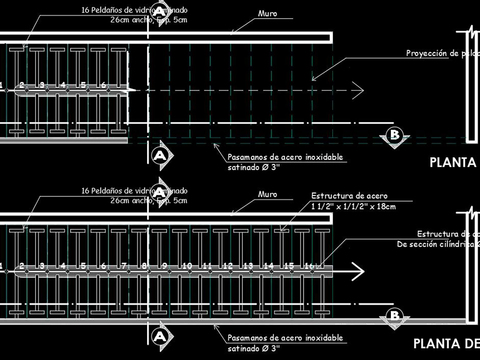  玻璃栏杆楼梯节点大样 