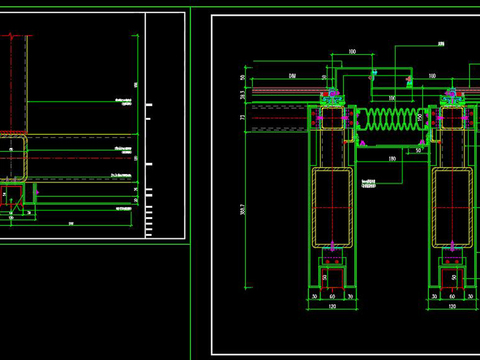  钢结构雨棚幕墙节点大样图 