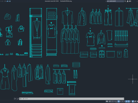  衣物装饰立面CAD施工图 