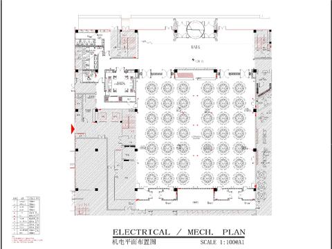  宴会厅cad施工图 