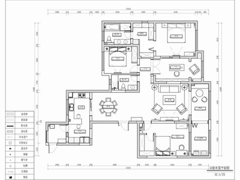  180㎡大平層家裝CAD施工圖+實景照 