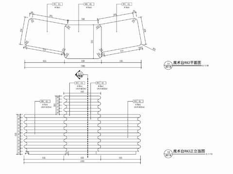  魔术表演展示台cad施工详图 