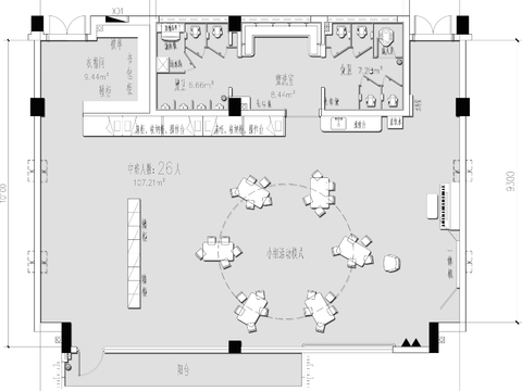 幼兒園教室cad施工圖 