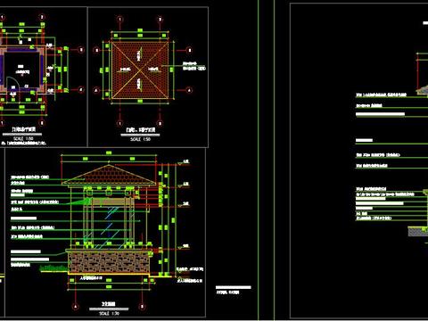  新中式景墙入口CAD施工图 