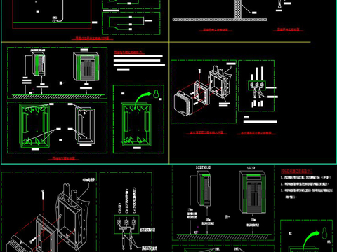  弱电控制元件安装cad大样图 