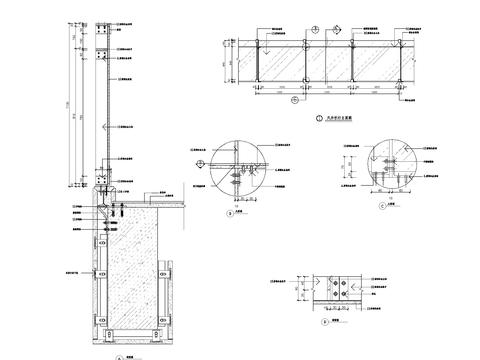  商场玻璃栏杆节点大样图 