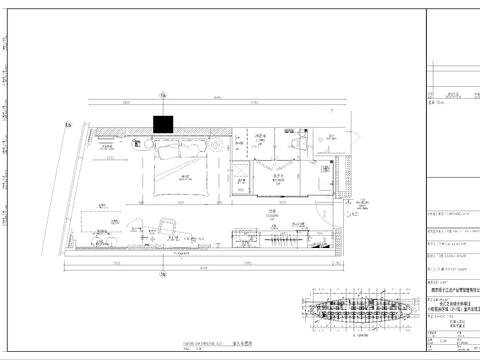  洲际酒店大床房样板房cad施工图 