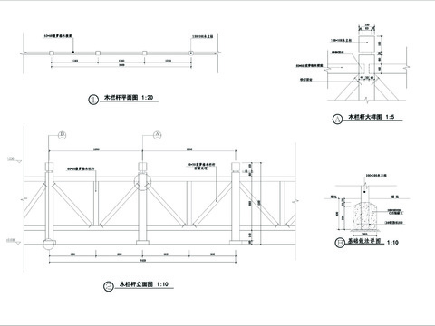  木栏杆节点大样 
