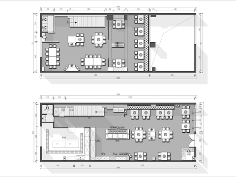  300㎡两层餐馆cad平面图 