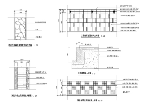  园路铺装节点大样图 