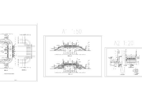  步行钢桥CAD施工图 