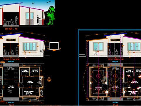  活动板房cad施工图 