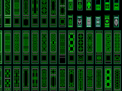  木制隔断CAD图库 